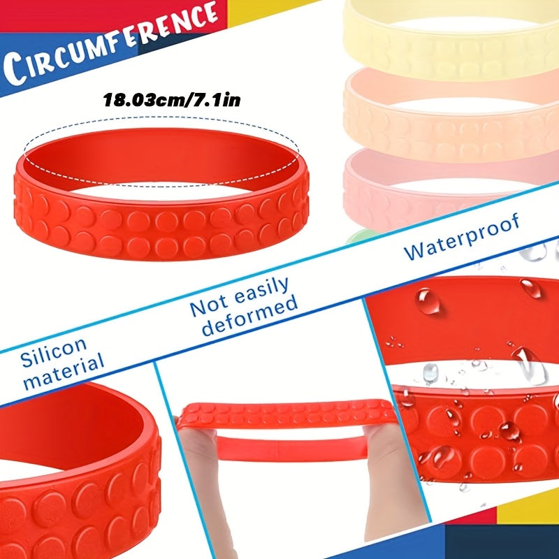 30pcs Colorful Elastic Rubber Silicone Wristbands Gift Bag Filling