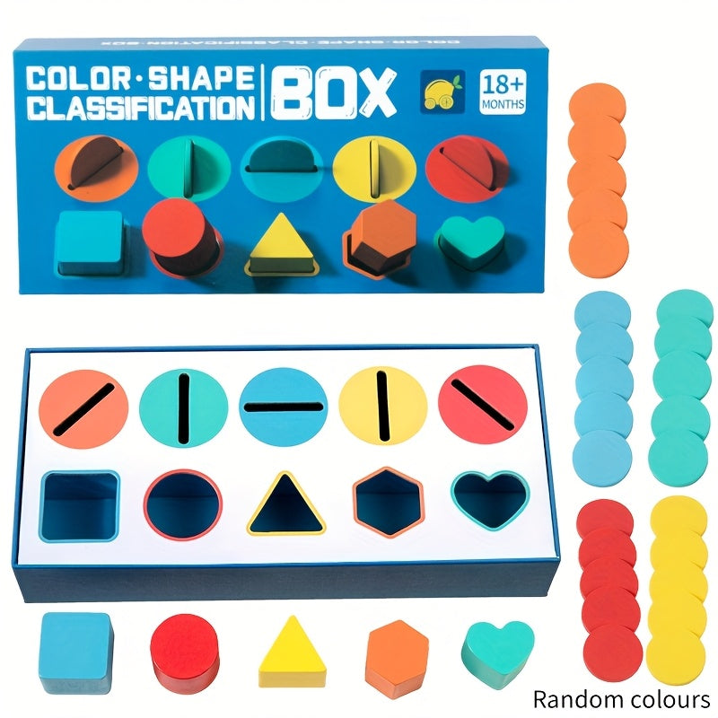 Wooden Sorting Cup Shape Matching Cognitive Toy Geometric Shapes Training