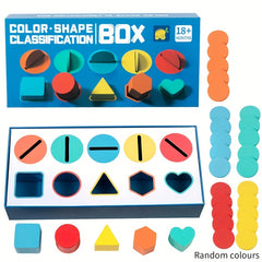 Wooden Sorting Cup Shape Matching Cognitive Toy Geometric Shapes Training