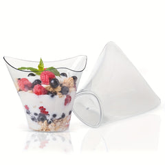 25pcs 3 Oz Dessert Cups With Spoons For Party Disposable and Biodegradable