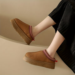 Women's Platform Short Boots Plush Lined Ankle Boots Comfortable Winter Boots