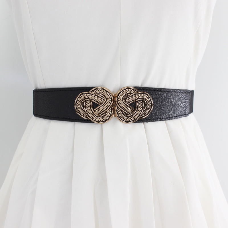 Vintage Elastic Waist Belt for Women's Dress Shirt