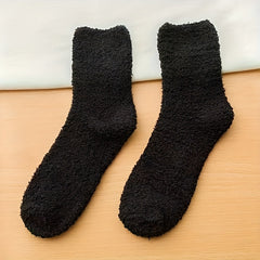 5 Pairs Plus Size Plush Sleeping Winter Warm Mid Calf Socks