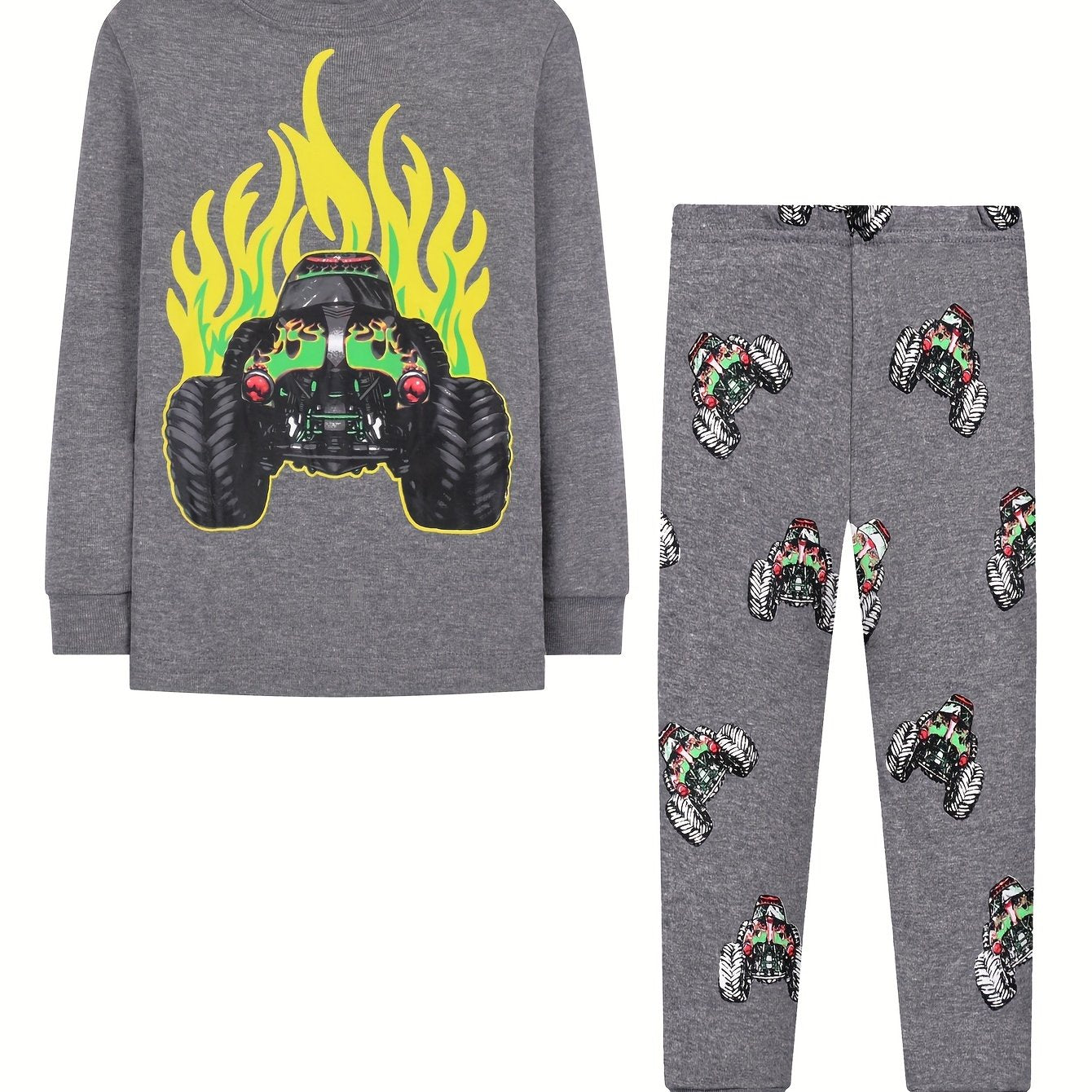 Toddler Fire Car Pajama Set Long Sleeve Top & Pants