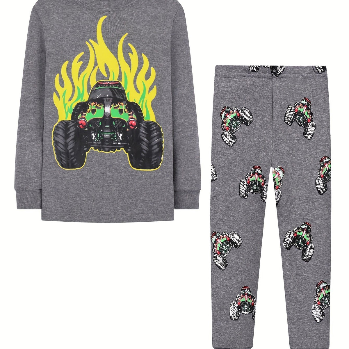 Toddler Fire Car Pajama Set Long Sleeve Top & Pants