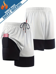 Men's 2 in 1 Shorts Active Stretch Breathable Drawstring Shorts