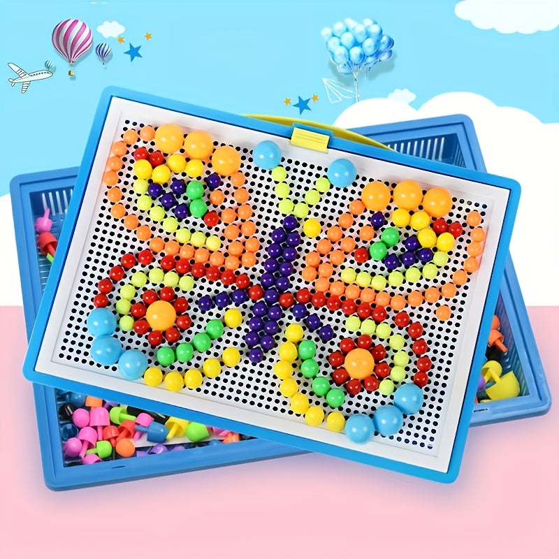 296pc Mushroom Nail Puzzle Interlocking Toy Exercising Hand Fun