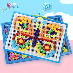 296pc Mushroom Nail Puzzle Interlocking Toy Exercising Hand Fun
