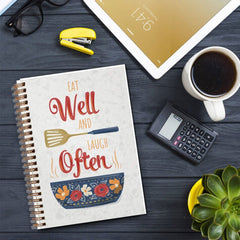 Eat Well Red Flowers Notebook 13 97x21 08cm Diary 50 Pages