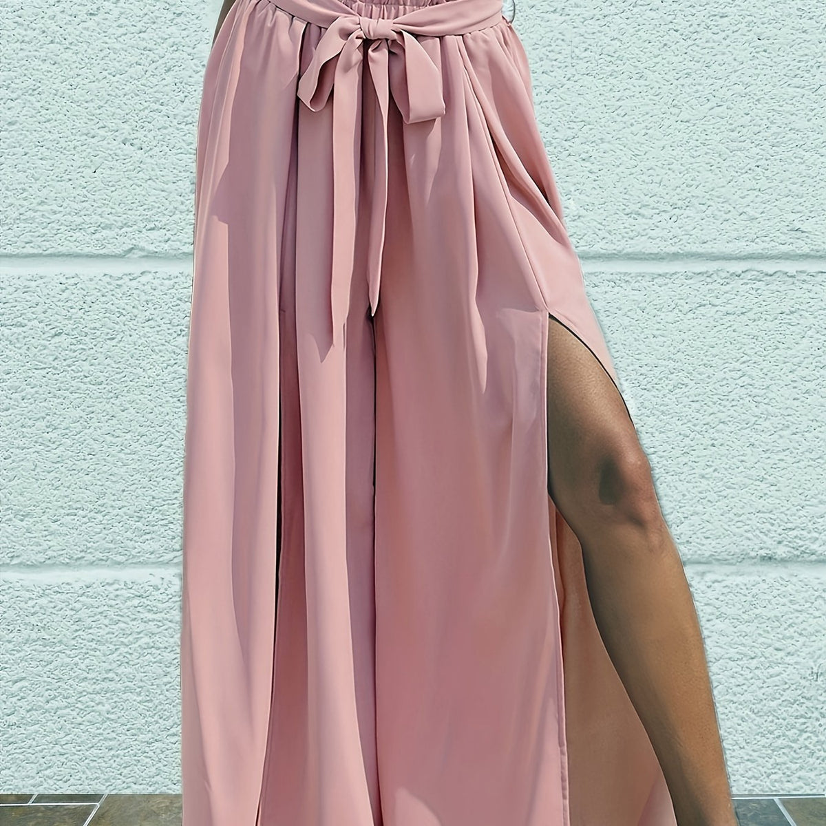 Wide Leg Pants High Waist Vacation Solid Summer Pants
