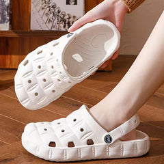Women's Solid Platform Clogs Slip On Round Toe Non slip Soft Sole Slides