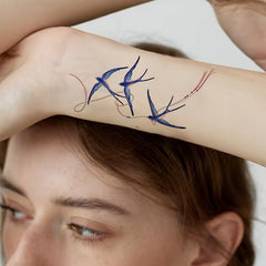 Colorful Bird Fly Tattoo Sticker Waterproof