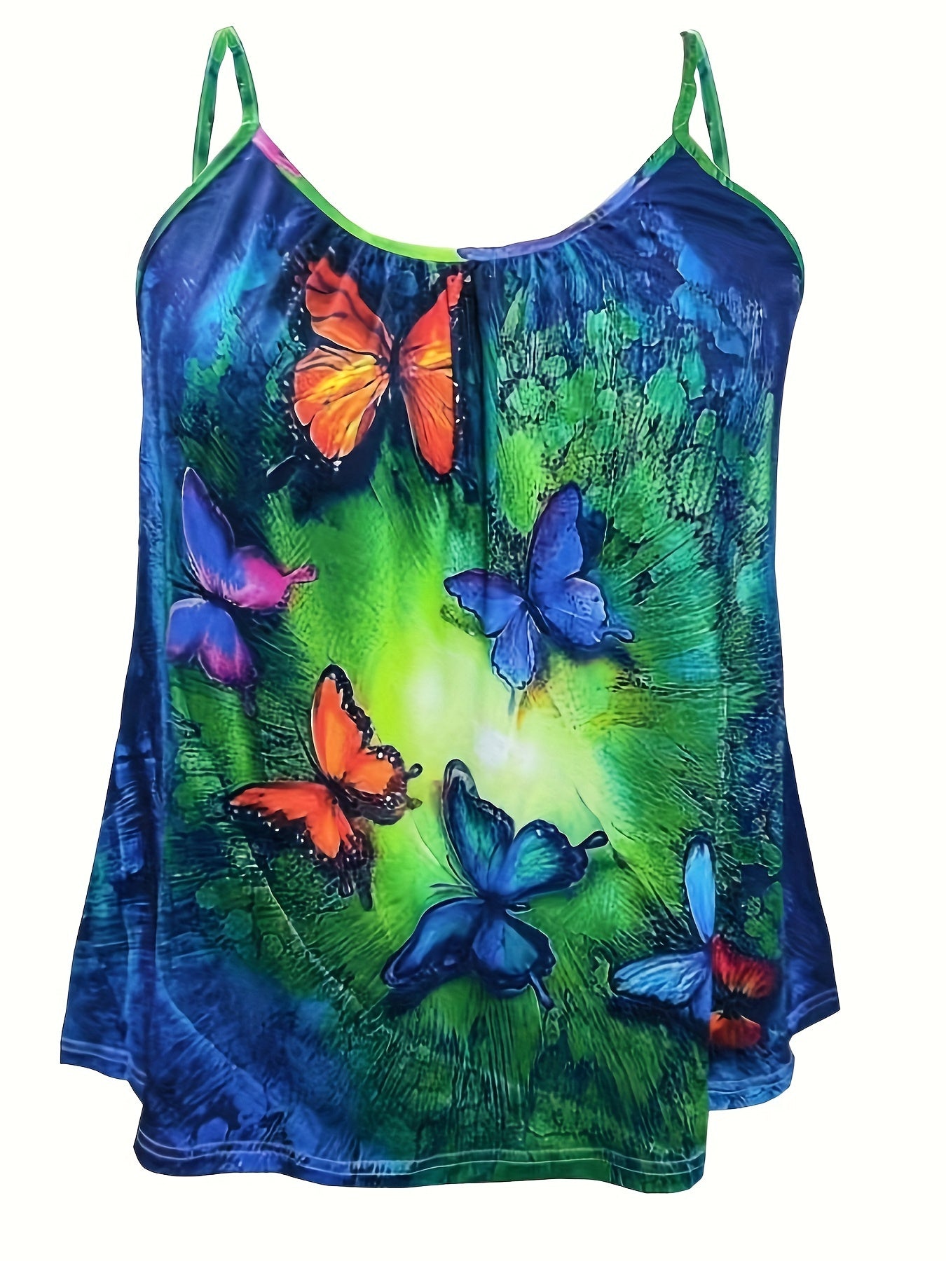  Butterfly Print Cami Top High Stretch