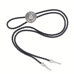 Men's Retro Floral Pattern Bolo Tie Necklace