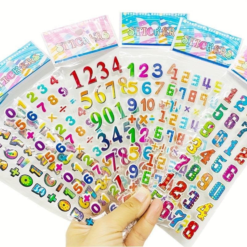 12 Sheets 3D Waterproof Cartoon Stickers for Kids Toddlers Boys Girls