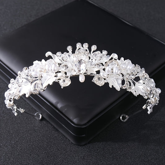 Bridal Tiara Wedding Tiara Silver Crystal & Pearl Hair Accessories