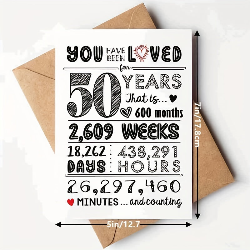 50th Birthday Card & Decorations Set - 50 Years Celebration - Men & Women