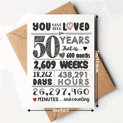 50th Birthday Card & Decorations Set - 50 Years Celebration - Men & Women