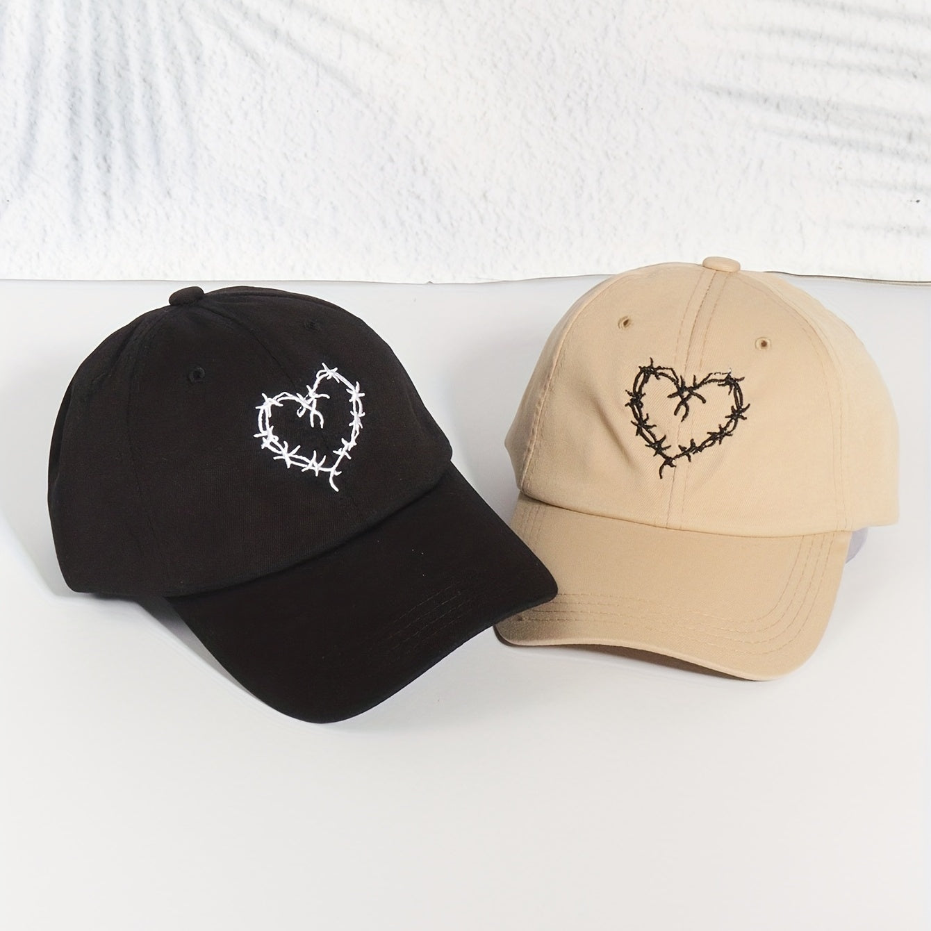 Couple Baseball Cap Heart Embroidery Sun Hat Adjustable Dad Hats