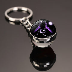 12 Constellations Car Key Ring Starry Sky Luminous Glass Ball Keychain