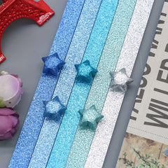 520pcs Bagged Gradient Flash Origami Golden Dust Star Paper Bag
