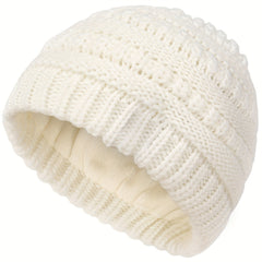 Satin Lined Toddler Beanie Knitted Hat for Winter
