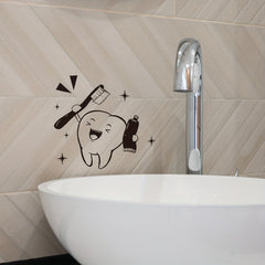 Teeth Pattern Wall Sticker Waterproof Removable Decal
