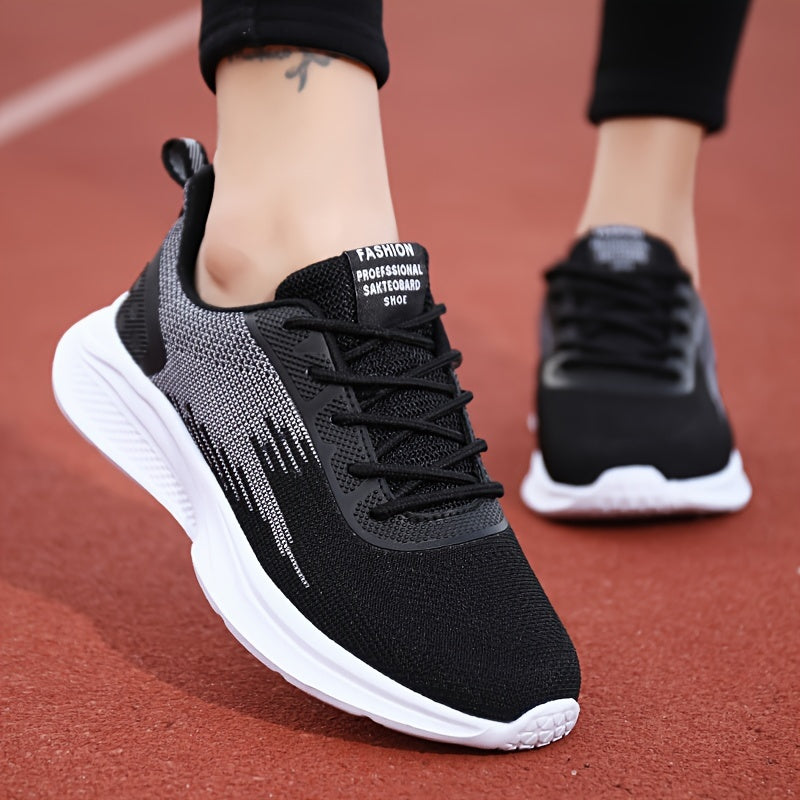 Women's Letter Patched Sneakers Breathable Running Shoes Lightweight Casual