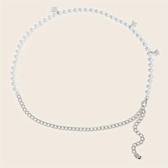 Butterfly Pendant Waist Chain Layered Pearl Tassel Metal Belt Dress Girdle