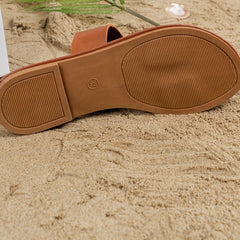 Women's Double Strap Slide Sandals Lightweight Flat Summer Shoes