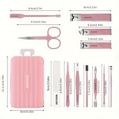 12pcs Nail Clipper Set With Case Manicure Tool For Travel Nail Cutter