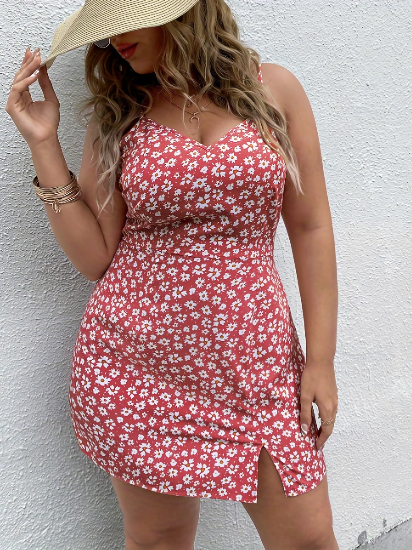  Boho Dress Women V Neck Floral Mini Cami