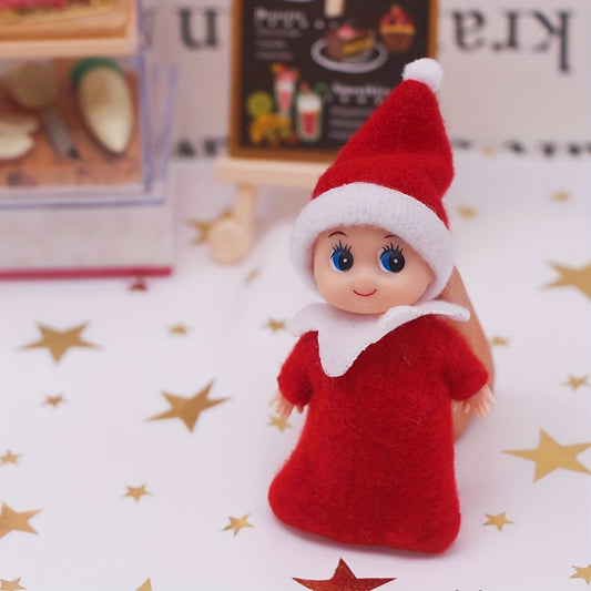 Christmas Elf Dollhouse Bookshelf Hair Photography Props Red and Green Set of 2