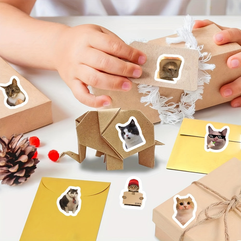 500pcs Whimsical Cat Stickers Roll for Party Favors & Gift Sealing