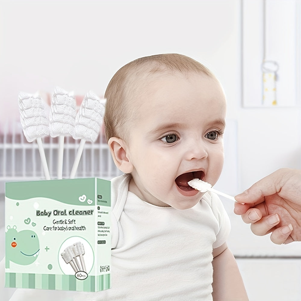 42pcs Baby Gauze Toothbrushes Baby Oral Cleaning Brush 100 Medical Brush Head