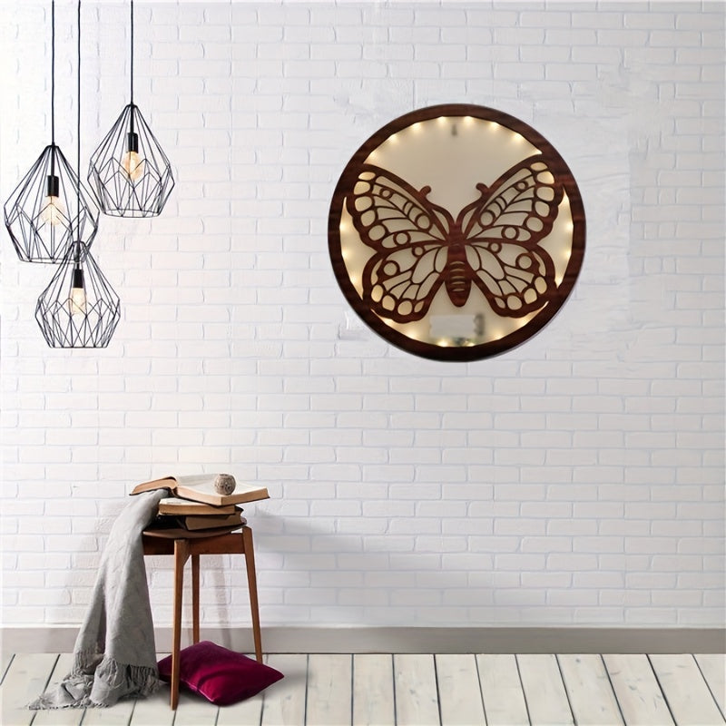 LED Butterfly Creative Lamp Wooden Hanging Home Decoration