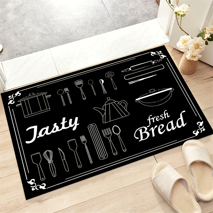 Tableware Pattern Runner Mat Stain Resistant And Anti Skid Carpet