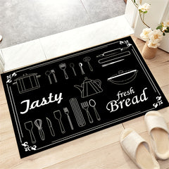 Tableware Pattern Runner Mat Stain Resistant And Anti Skid Carpet