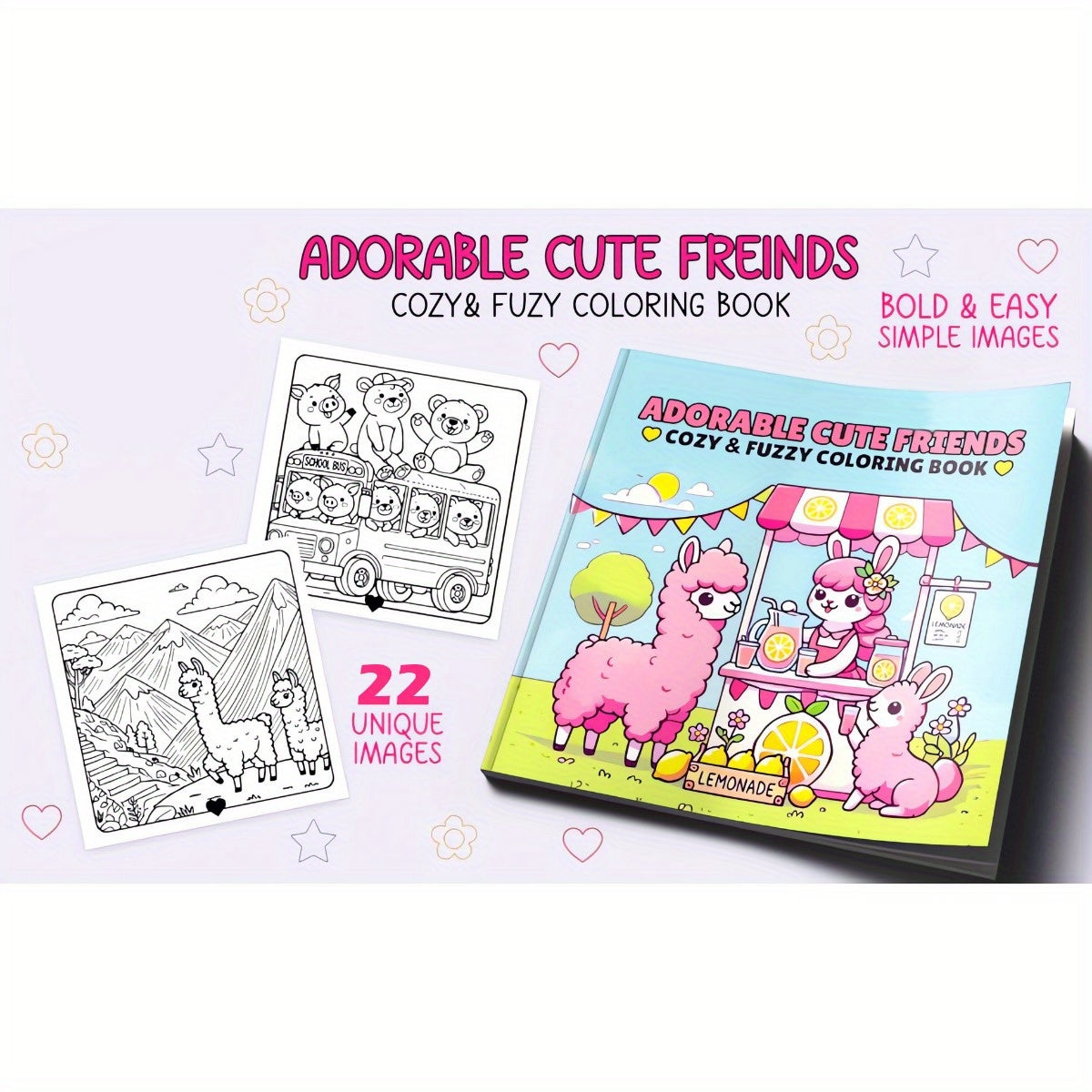 Deluxe Friends Coloring Book 20 x 20 Thick Paper Stress Relief Art