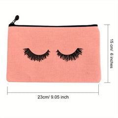 Eyelashes Pattern Storage Pouch Zipper Makeup Bag