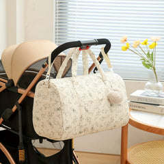 Floral Boston Diaper Bag Durable Polyester Ideal for Travel & Moms