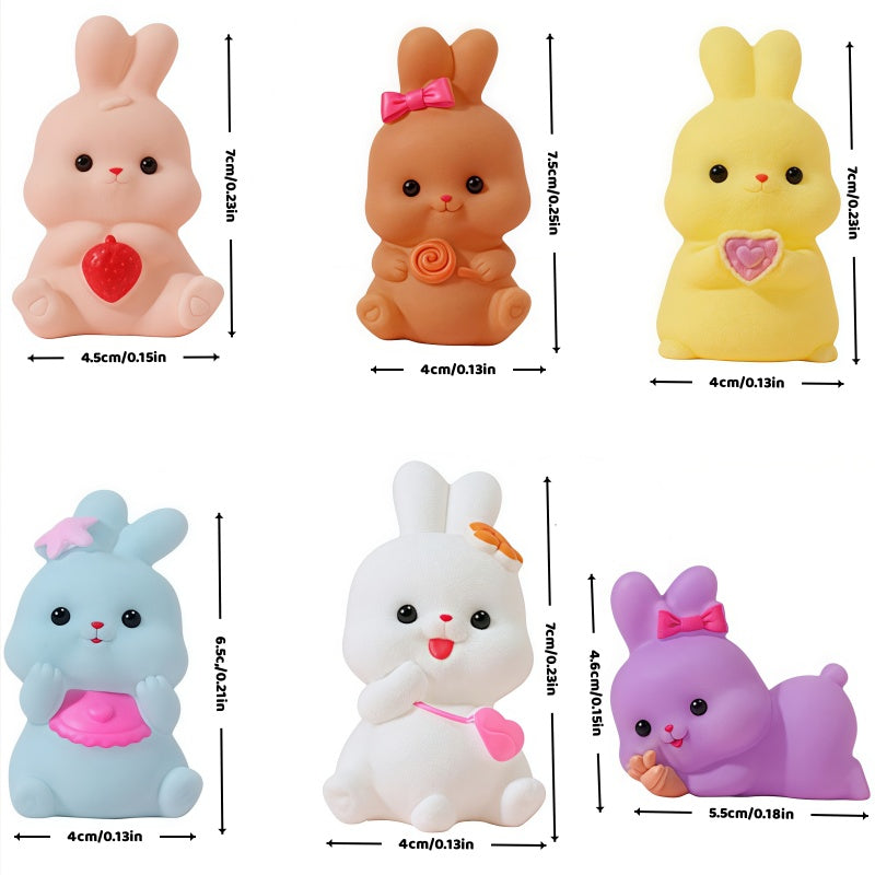 6pcs Silicone Rabbit Floating Bath Toys - Easter and Pool Party Decorations