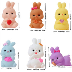 6pcs Silicone Rabbit Floating Bath Toys - Easter and Pool Party Decorations