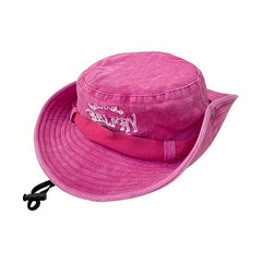 Vintage Embroidery Bucket Hat Distressed Western Cowboy Boonie Hats Men Women
