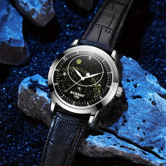 KUERST Student's Auto Mechanical Watch Waterproof Starry Sky Butterfly