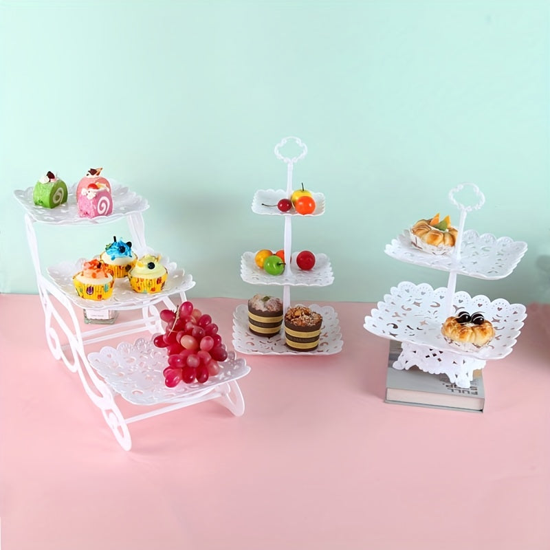 3 Tier Cupcake Stand Dessert Plates Mini Cakes Display Tower