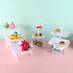 3 Tier Cupcake Stand Dessert Plates Mini Cakes Display Tower