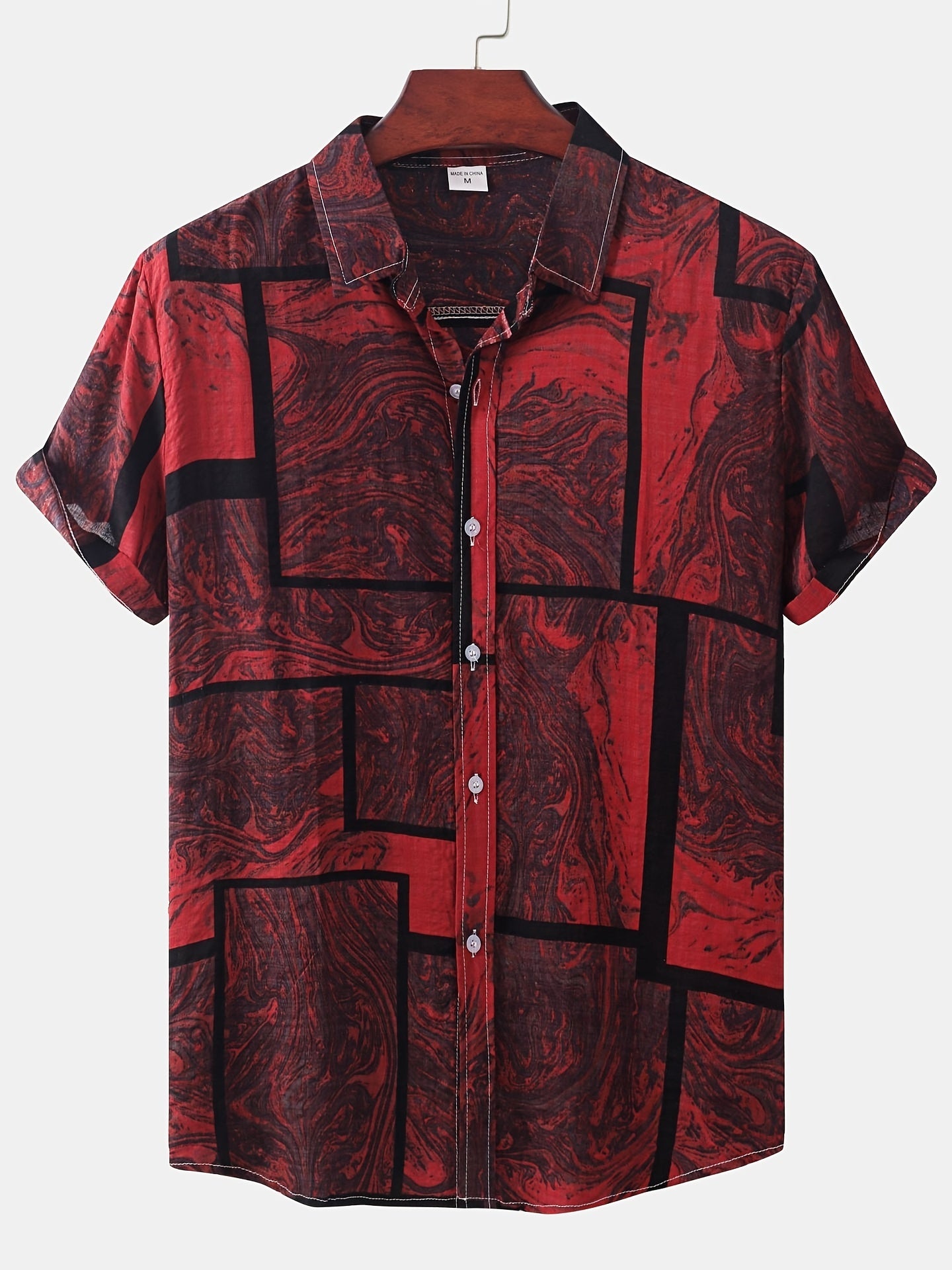 Casual Beach Style Square Graphic Cotton T-Shirt for Summer