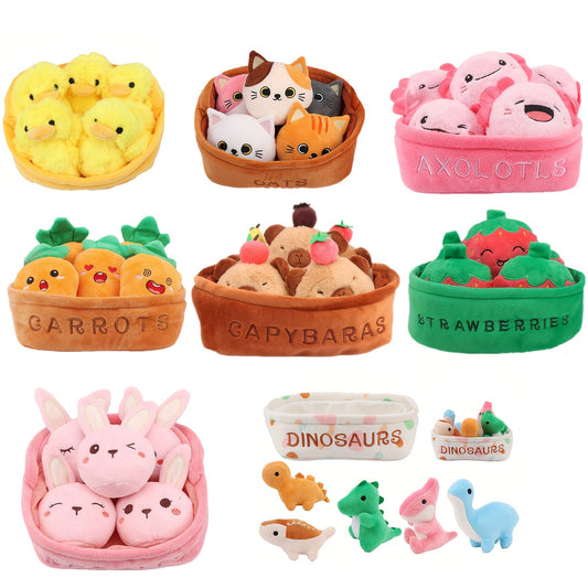 Molutian Plush Animal Basket Soft Stuffed Toys Incl...