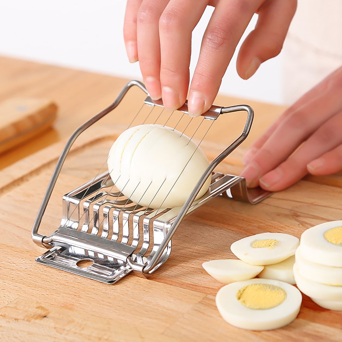 Stainless Steel Egg Slicer for Perfect Hard Boiled Eggs